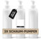 3X Leere Pumpflasche 250 ml | Kunststoff Dispenser Flasche für Flüssigseifen, Shampoo, Haarkuren etc. | Mehrweg Kunststoff Pumpspender