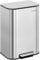 SONGMICS Kitchen Bin, 50 L Pedal Bin, Steel Trash Bin, Soft-Close Lid, Stays Open, Inner Bucket, Wide Non-Slip Pedal, Metallic Silver LTB547E01
