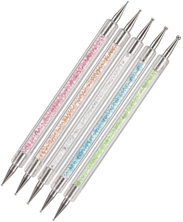 Nail Art Dotting Tools, 5 Stk Nagel Punkt-Punktierstift, Doppelendige Nagelkunst-Design Stifte, Spot Swirl Punktierwerkzeug für DIY Nagelkunst