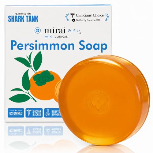 Mirai Clinical Persimmon Soap for Old People Smell, Nonenal® Odour Solution | Japanese Persimmon Soap, Green Tea Extract, Long-Lasting Natural Soap for Men and Women, Gentle for All Skin Types