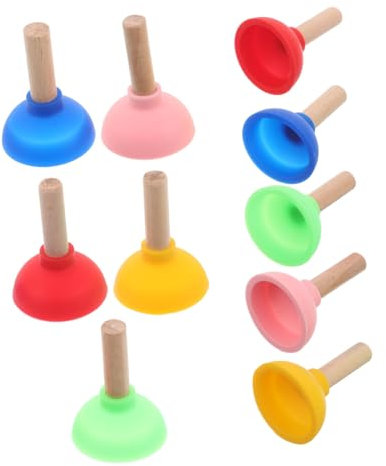 ibasenice Cute and Funny Plunger Toys for Boys and Girls 10pcs Mini Suction Bowl Unclogger for Bathroom and Dollhouse Games