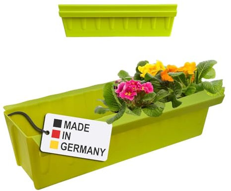 Hossi's Wholesale 2 Euro-Paletten Blumenkästen-Einsätze | mit Hängesystem zum Einhängen | 37,3cm Hellgrün | Pflanzkasten für Europalette Palette | Balkonkasten | Blumentopf | extrem stabil