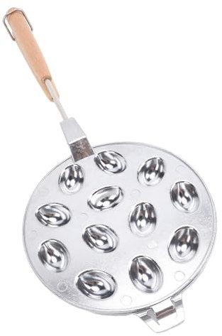 Gaufrier à Bulles, 12 Trous Anti Stick Alliage D'aluminium Bois Composite Gaufrier en Forme de Biscuit aux Noix Gaufrier à œU.S, Gaufrier à Biscuits aux Noix pour Gâteaux œuf
