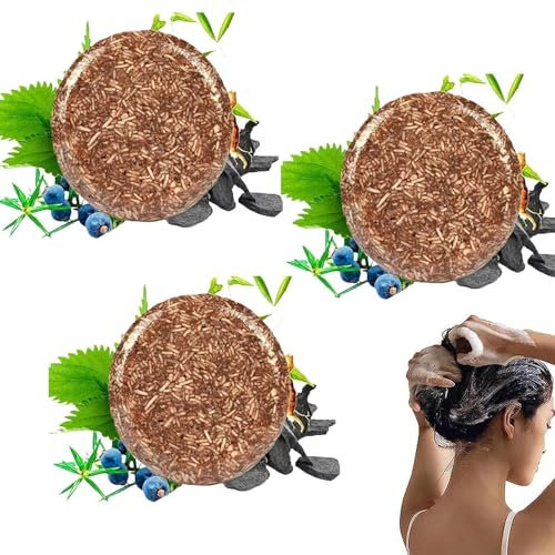 3Pcs Earth Toner Darkening Shampoo Bar, Earth Toner Hair Darkening Shampoo Bar, Mane Gray Reverse for Gray Hair Unisex