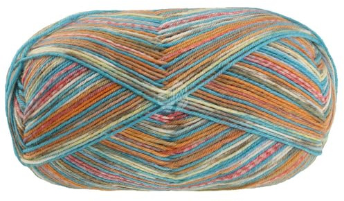 LANA GROSSA Meilenweit Piccata | Sockenklassiker, bedruckt und waschmaschinenfest | Handstrickgarn aus 75% Schurwolle & 25% Polyamid | 100g Wolle zum Stricken & Häkeln | 420m Garn FB 4804