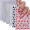 6Sheet Adhesive Red Love Heart Nails Art Decals DIYS Designs Nails Decorations Valentine Day Nails Art Stickers Decals