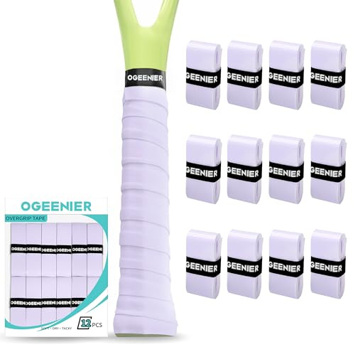 Ogeenier 12 Pack Griffband Tennisschläger Unisex Anti-Rutsch und Anti-Schweiß für Tennis Griffband, Weich Natürlicher Halt Overgrip Tennisschläger, Badmintonschläger,Squashschläger,Padel