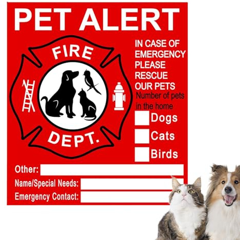 PET INTERSO - SPEICHERN SIE UNSERE PETS AVIDERI | Feuerrettungsaufkleber für Brandschutzsicherheit UV Verblassen beständig bei Notfall