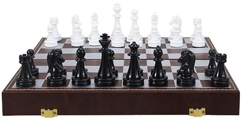 Lkvent Schachspiel 2-in-1 Schach- Und Dame-Magnetschachspiel For Erwachsene, Luxuriöse Brettspiele For Das Home Office, Premium-Geschenk For Schachliebhaber Schachbrett