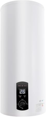 Warmwasserspeicher 30L/50L/60L/70L, Elektrischer Warmwasserbereiter Boiler 2000W Vertikal Warmwasserspeicher 25-75°C Temperatur einstellbar für Küche, Dusche, Badewanne (60L)
