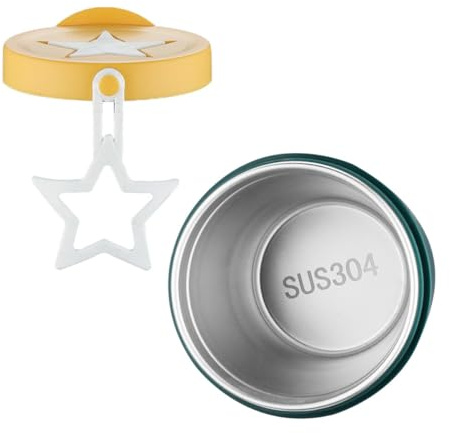 JECOMPRIS Tasse à Céréales en Acier Inoxydable 304, 420 Ml, Vert Foncé, Portable et Compatible Micro-ondes, Gobelet de Petit-déjeuner Hermétique pour Lait, Yaourt et Flocons D’avoine,