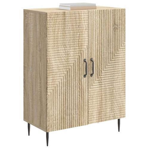 vidaXL Sideboard Sonoma-Eiche 66 x 34,5 x 89,5 cm Holzwerkstoff, Wohnzimmer Aufbewahrung, Vintage Rechteck Anrichte, genug Platz, Holz Einheit für Essensbedarf