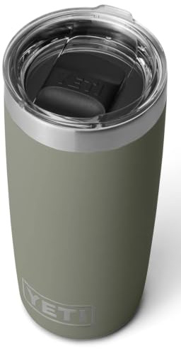 YETI Rambler 10 oz (295 ml) Tumbler with Removable Magslider Lid, Stainless Steel Vacuum Insulated Coffee Cup, Pampa Green