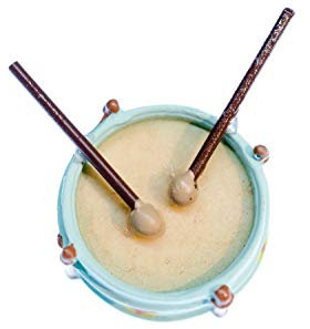 Miniblings Trommel Brosche Pin Anstecker Instrument Musik Blechtrommel Kinder 3D - Handmade Modeschmuck I Anstecknadel Button Pins