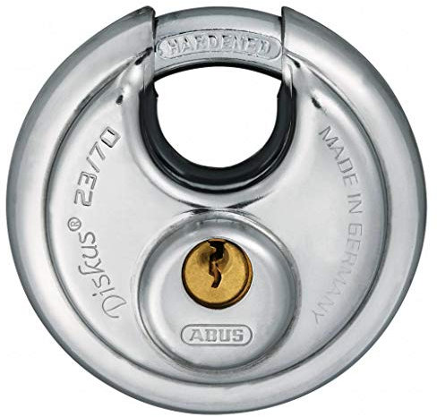 Vorhängeschloss Diskus 70 x 10 mm Silber