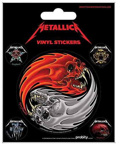 empireposter Metallica - Yin & Yang Skull- Stickerset Sticker Aufkleber 10x12,5 cm mit 5 Sticke