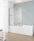 Schulte pare-baignoire coulissant extensible 70-118 x 140 cm, alu-argenté, 2 volets ajustables, écran pliable 180° contre le mur, verre de sécurité 3mm sérigraphié, joint d'étanchéité