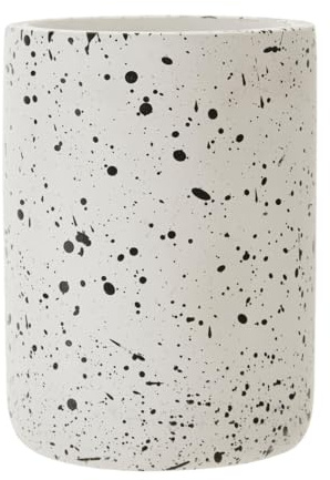 Premier Housewares Concrete Terrazzo Lotion Dispenser Modern Bathroom Soap Dispenser With Gold Finish Pump Lotion Container 8 cm x 18 cm x 8 cm