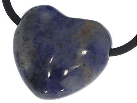 Sodalith Herz Schmuck Edelstein Anhänger gebohrt 25x25mm/ 13mm HS800
