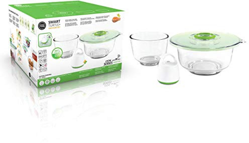 PACK LYON STARTER KIT FOSA avec la pompe sous vide intelligente sans fil TURTLE+ incluse, 1 couvercle sous vide intelligent DUAL-Vac et 2 récipients en VERRE compatible four de 3.75 L et 1.4 L