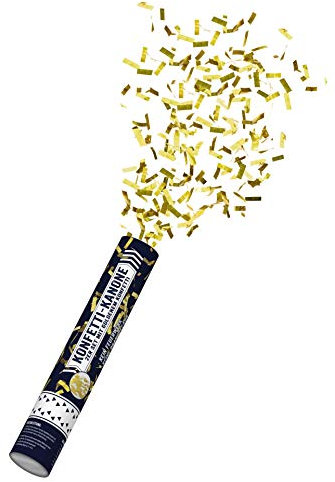 Northpoint Konfettikanone 30cm 6 Stück mit Goldenem Metallic Konfetti 5-8m Effektreichweite Druckluft ideal für Partys und weitere Events