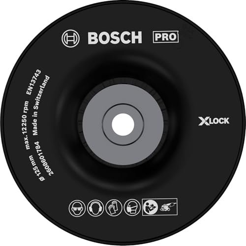 Bosch 1x Plateau de ponçage dur PRO Backing Pad pour petites meuleuses angulaires, M14 (Ø 125 mm, Professional Accessoire Petite meuleuse angulaire)
