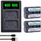 Tectra - 2 Pack NP-FM500H NPFM500H Battery and LED Dual Charger for Sony Alpha SLT A58 A57 A65 A77 A99 A77V A77II A350 A450 A500 A550 A700 A850 A900 Alpha A900 Alpha A90 9 II CLM-V55 DSLR Camera