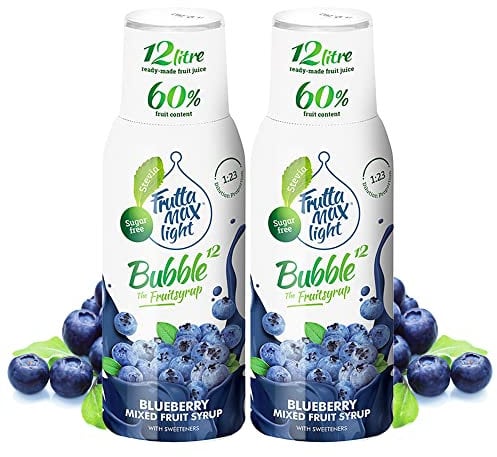 FruttaMax LIGHT Sirup Heidelbeere geschmack 2x500ml | Zuckerfrei | mit Stevia | 60% Fruchtanteil