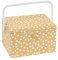 Hobby Gift Exclusive, große Nähbox, Bastel-Aufbewahrungsbox, Zubehörablage, Nadelkissen, PVC-Griff 23,5 x 31 x 20 cm, Ockerfleck