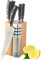 5pc Kitchen Knife Block Set - Henley by Taylors Eye Witness Stainless Steel Knives & Bamboo Wood Holder, Paring, All Purpose, Carving, Bread & Chefs Knives with 3-Stage Sharpener. 10 Year Guarantee