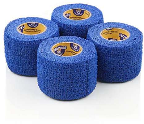 Howies Hockey-Tape – Pro und Stretch Grip Hockey-Tape (4er-Pack), kohäsives Band, Blau Stretch