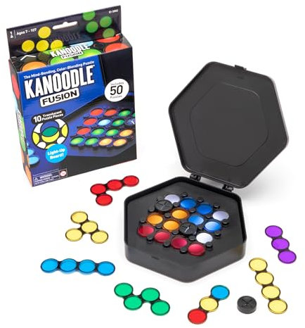 Educational Insights Kanoodle Fusion Light-Up Puzzle Game for Kids, Teens, & Adults, Brain Teaser Puzzle Game Featuring 50 Challenges, Ages 7+