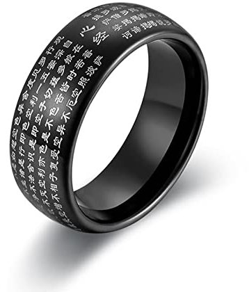 Stfery Hochzeitringe Paar, Wolframcarbid Ring 62 Schwarz Mahayana-Buddhismus Ringe Zubehör für Frauen Männer Paare