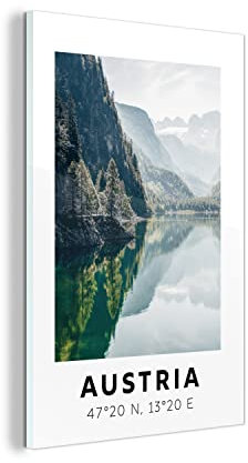 MuchoWow Glasbild Glasfoto Wandbild Bilder Deko 100x150 cm Österreich - Alpen - Wasser - Berg
