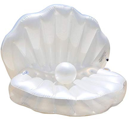 TiSkying Aufblasbarer Muschel Pool Float, Riesen Muschelschalen Pool Schwimmbett Mit Perlenball Sommer Strand Party Schwimmendes Reihen Schwimm Werkzeug Für Erwachsene, 160 * 130 * 130 cm