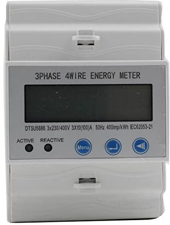 L-home Digitaler Stromzähler LCD Drehstromzähler 3-Phasen-4-Leiter Elektrizitätszähler 3x 230/400V 100A für DIN Hutschiene Wechselstromzähler