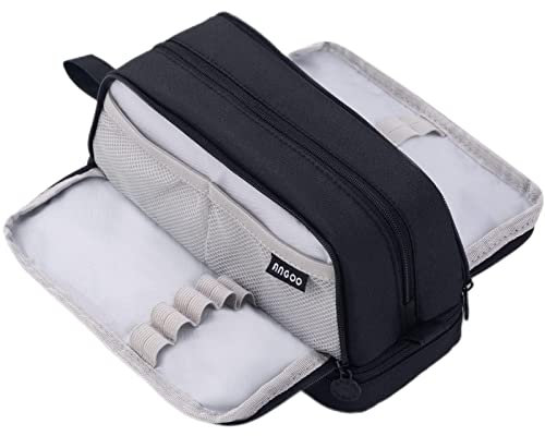 CICIMELON Große Kapazität Stifteetui mit 4 Fächern, Multi-Slot-Federmäppchen, ästhetische Schulbedarf, Organizer für Jugendliche und Erwachsene (schwarz)