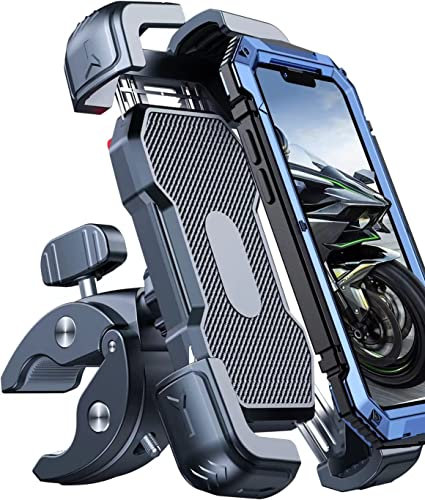 Bovemanx Porta Cellulare Moto - Ultra Stabile con Blocco Rapido 1S, Adatto a iPhone/Samsung 4''-7.2, Rotazione a 360° - Supporto Universale per Bici e Moto