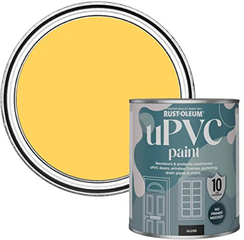 Rust-Oleum Yellow uPVC Door and Window Paint In Gloss Finish - Lemon Jelly 750ml