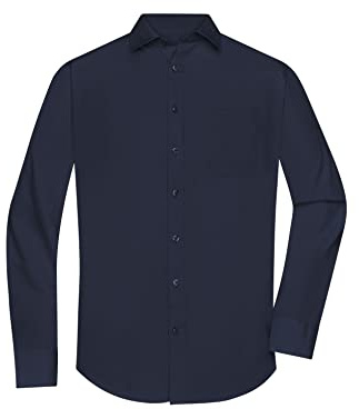 James & Nicholson Herrenhemd Poplin Langarm - Klassisches Hemd mit Brusttasche in großer Farbauswahl