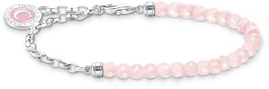THOMAS SABO Charm-Armband mit Beads und Kettengliedern Silber Recyceltes 925 Silber, Kaltemail, 14-17 cm, A2130-067-9-L17V