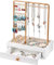 ADWOLT Jewelry Stand Holder and Earring Holder for Home with Drawer, Jewellery Organiser Stand Decorative Hanging Storage for Necklaces, Bracelets, Rings, Buckles