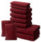 10 er Set Handtücher | 2 Badetücher 70x140cm + 4 Handtücher 50x100cm + 2 Gästehandtücher 30x50cm + 2 Waschlappen 15x20cm | Weich & Flauschig | 100% Baumwolle | 500g/m² | Oeko-Tex | Ôhm | Rot