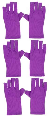 FRCOLOR 6pcs Uv Gloves Manicure Gel Nail Lamp Half-Finger Gloves Cut Resistant