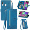 JayModCase Custodia per Samsung Galaxy A40, con chiusura lampo Funzione Stand scomparti [Magnetica] [Antiurto] Pelle portafoglio Cover per Samsung A40 - Blu