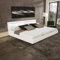 Home Deluxe - LED Bett NUBE - Weiß, 270 x 200 cm - inkl. Lattenrost und Schubladen I Polsterbett Design Bett inkl. Beleuchtung