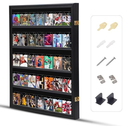 Nice C 35 Sammelkarten Vitrine, Abgestufte Sportkarten-Vitrine, Vitrine Für Sammelkarten, Baseballkarten-Vitrine, 98% UV-Schutz, Acryl, Abschließbar (Vertikal 1 Packung)