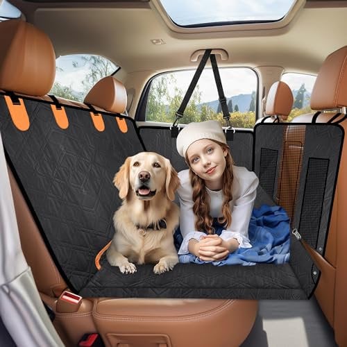Loiion Multifunktional Abnehmbar Hundedecke Auto Rückbank, Stabiler Autositzbezug Hund, Verlängert die Auto Rückbank und gibt Hunden Mehr Platz, Wasserfest Rückbank Schutz Hund für Autos, SUV, Truck