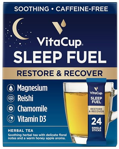 VitaCup Sleep Fuel Instant Tea Packets w/Chamomile and Magnesium, 24ct