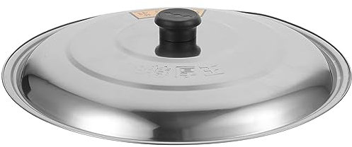 MAGICLULU Cubierta de acero inoxidable con perilla, tapa de sartén para woks, ollas de sopa y más, tapa redonda multifunción para cocinar en casa